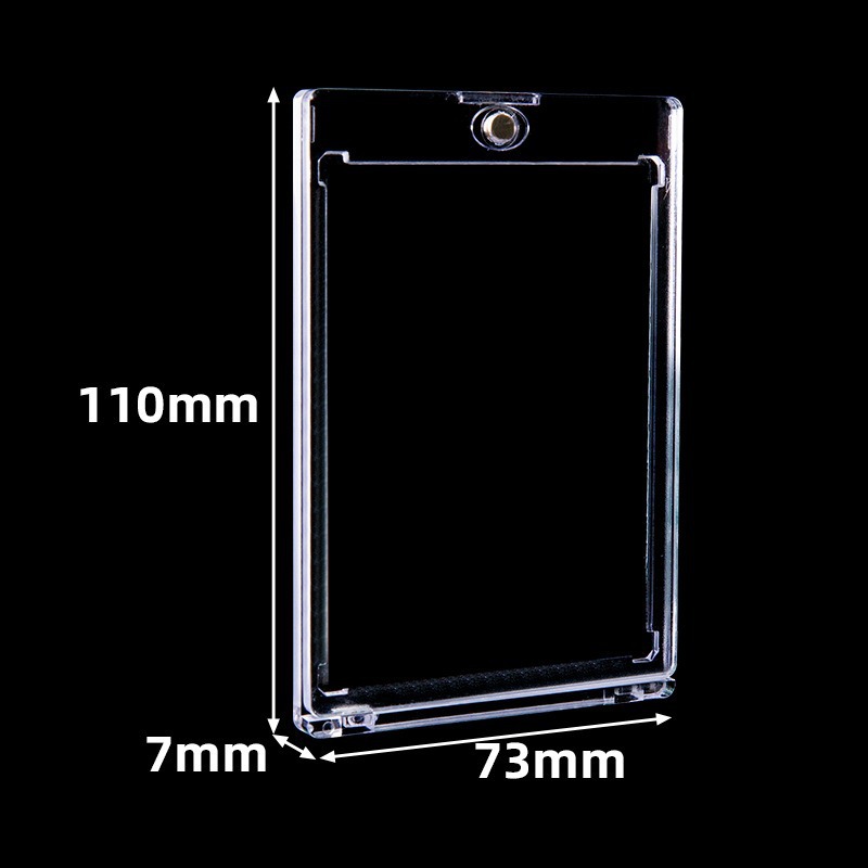 One button card protective cover magnetic bracket UV protection PS material commercial sports card display rack custom logo wholesale spot