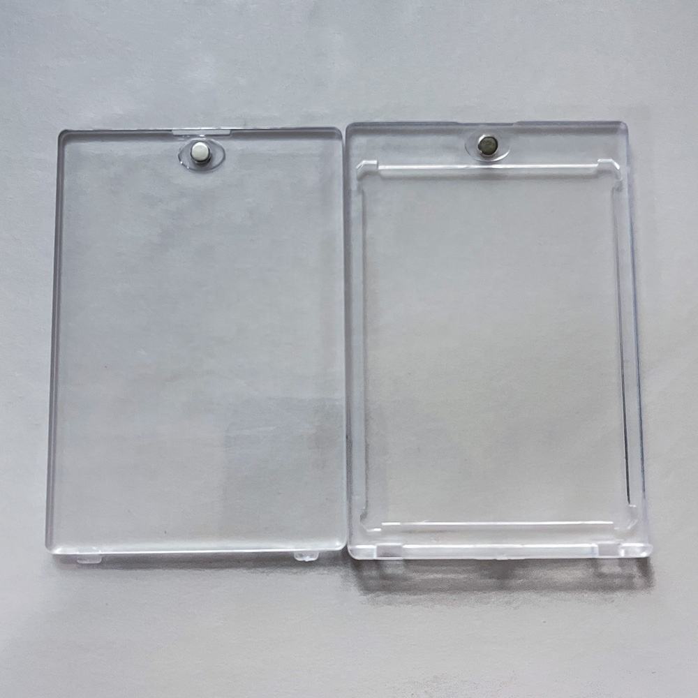Hot Selling Clear Toploader 35pt UV Protection One-Touch Strong Magnetic Card Holder for Basketball Football Game Cards