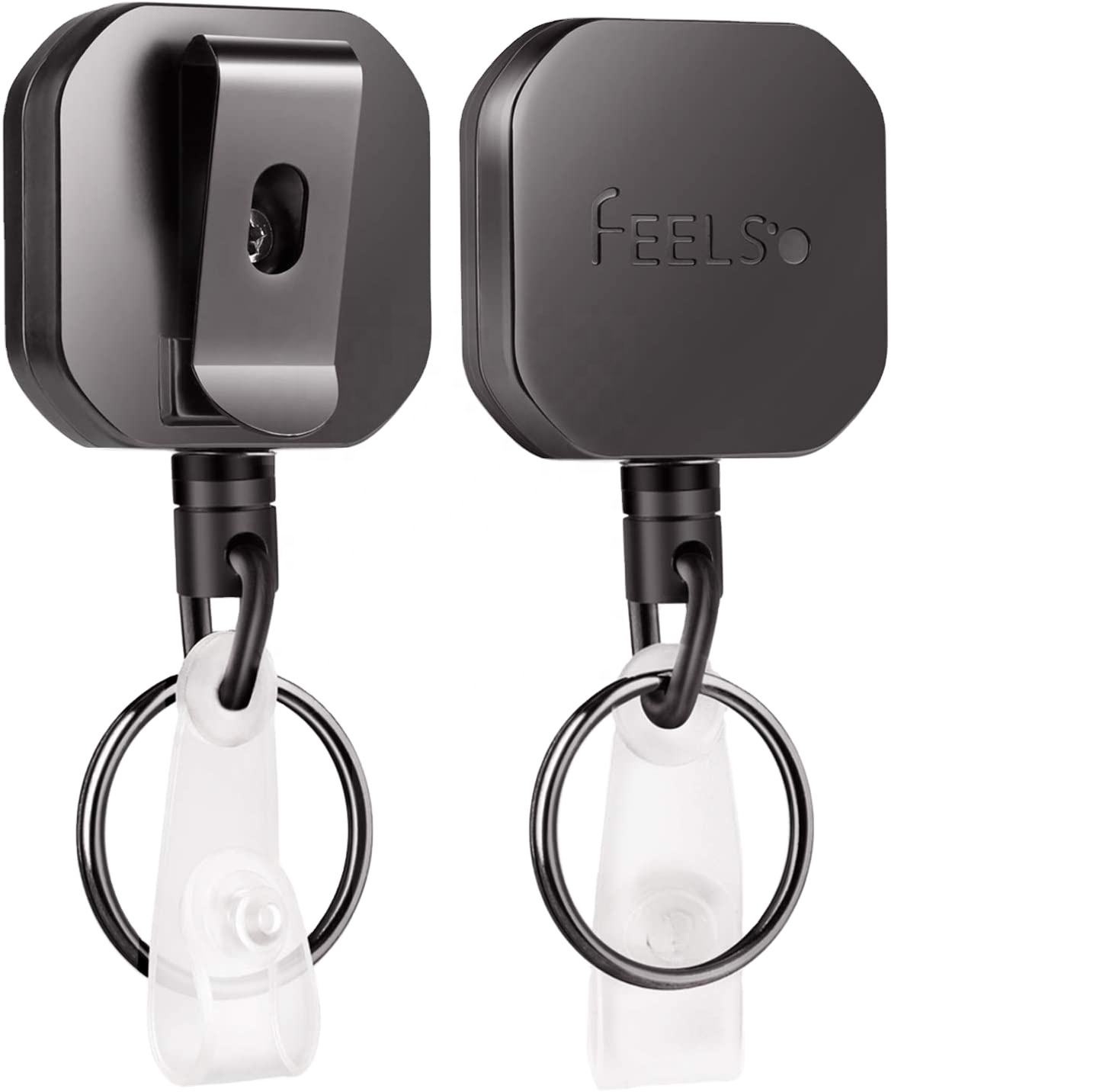 Sliver Nickel Plating Key Chain Retractable Badge Reel Retractable Badge Reel Carabiner Card Reel With Back Clip